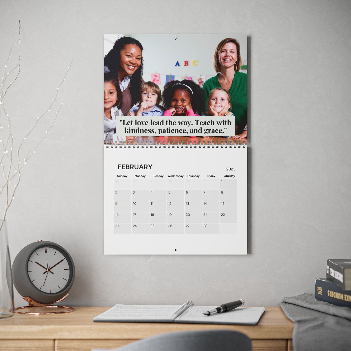 2025 Teacher Motivational Wall Calendar