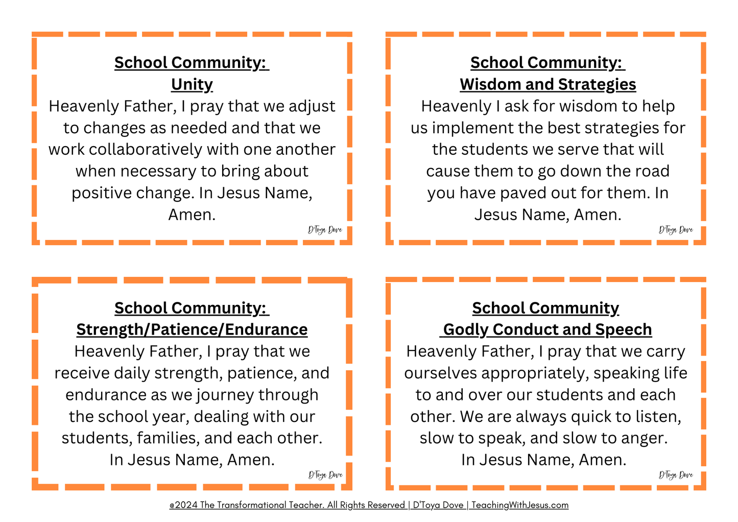 52 Prayer Cards to Transform Your School Year